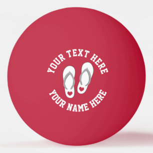 Funny red hart strand slippers logo tafels tennis pingpongballen