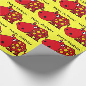 Funny Red Hippo Birthday Gift Wrap Cadeaupapier (Hoek)