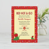 Funny Red Hot 60e anniversaire Invitations (Debout devant)