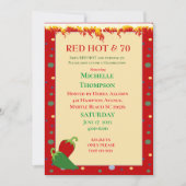 Funny Red Hot 70e anniversaire Invitations (Devant)