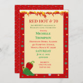 Funny Red Hot 70e anniversaire Invitations (Devant / Derrière)