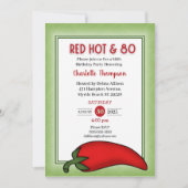 Funny Red Hot 80e anniversaire Invitations (Devant)