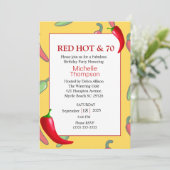 Funny Red Hot Pepper 70th Birthday Invitation (Debout devant)