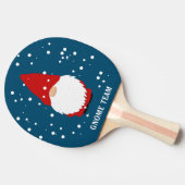 Funny red Kerstgnome custom ping pong paddle paddl Tafeltennisbatje (Zijkant)