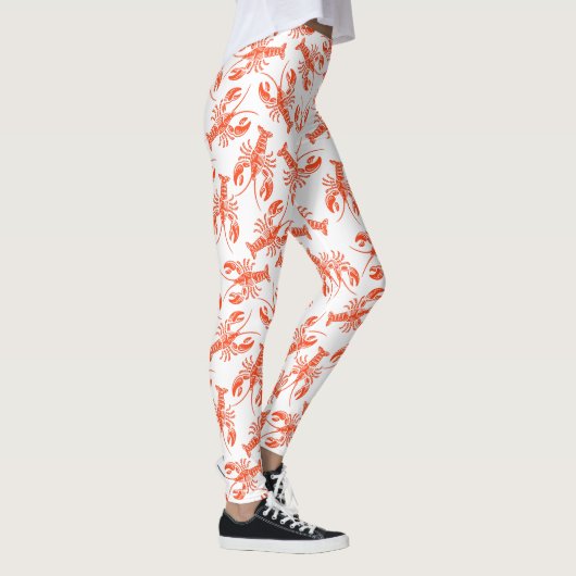 Funny Red Lobster Pattern Leggings (Rechts)