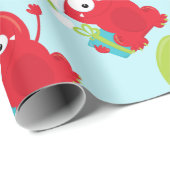 Funny Red Monster Kerstmis Cadeaupapier (Rol Hoek)