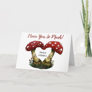 Funny Red Mushroom Pun I Love You Valentijnsdag Kaart