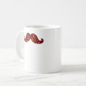 FUNNY RED MUSTACHE PRINTED GLITTER KOFFIEMOK (Voorkant links)