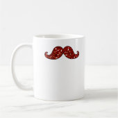 FUNNY RED MUSTACHE PRINTED GLITTER KOFFIEMOK (Links)