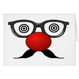 Funny Red Nose rare glazen snor