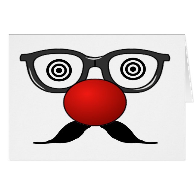 Funny Red Nose rare glazen snor (Voorkant Horizontaal)