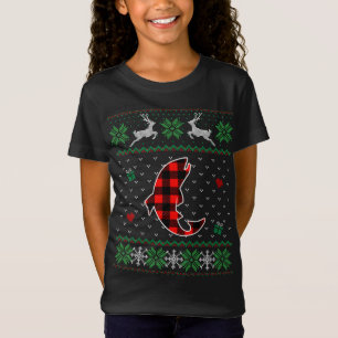 Funny Red Pset Ugly Sweater Kerstfish Animal T-shirt