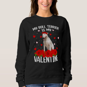 Funny Red Rose Flower Heart Bull Terrier Dog Valen Trui