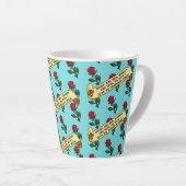 Funny Red Roses Are Red Coffee Poem Ribbon Pattern Latte Mok (Rechterhoek)