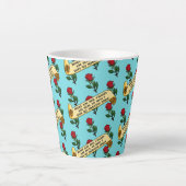 Funny Red Roses Are Red Coffee Poem Ribbon Pattern Latte Mok (Voorkant)