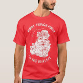 Funny Red Santa Clause kerstfeestun T-shirt (Voorkant)