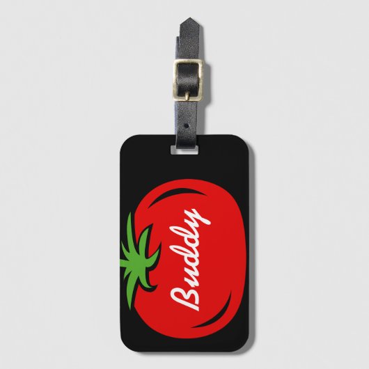 Funny red tomato custom bagagelabels (Voorkant (verticaal))