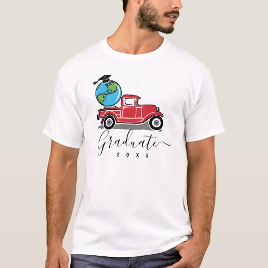 Funny  Red Truck 2023 Afstuderen T-shirt (Voorkant)