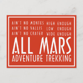 Funny Red White All Mars Trekking Adventure Briefkaart