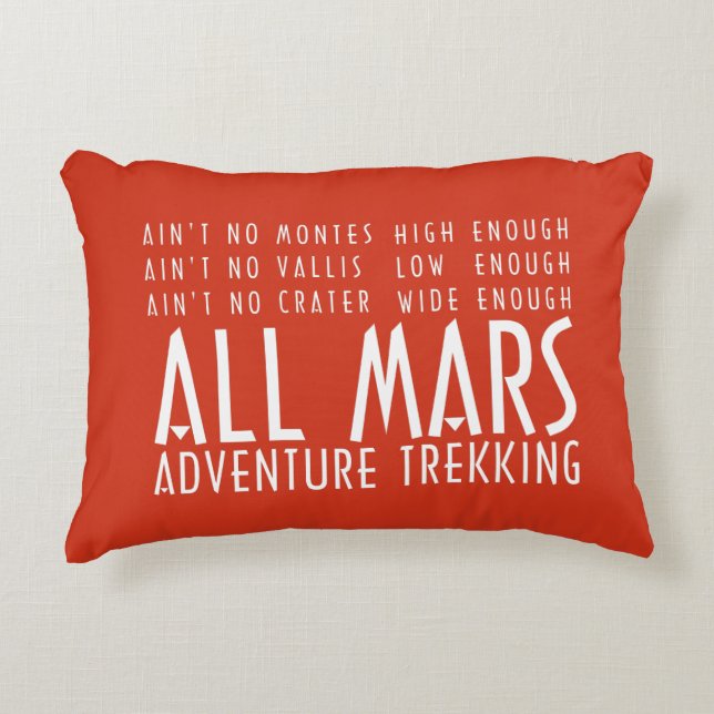 Funny Red White All Mars Trekking Adventure Outdoo Accent Kussen (Voorkant)