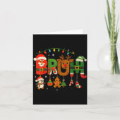 Funny Red White And Bruh Boys Xmas Christmas Pajam Kaart (Voorkant)