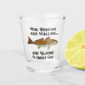 Funny Redfish Roep Vist Citaat Shot Glas (Voorkant)