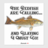 Funny Redfish Roep Vist Citaat Sticker (Vel)
