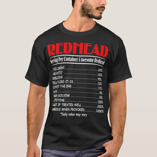 Funny Redhead Serving Per Container Geweldige Redh T-shirt (Voorkant)