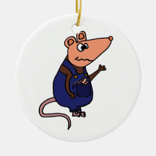 Funny Redneck Possum in Overalls Keramisch Ornament