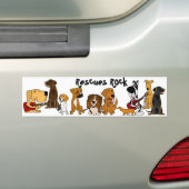 Funny redt Rock Dogs Bumpersticker (Op auto)
