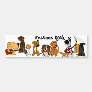 Funny redt Rock Dogs Bumpersticker
