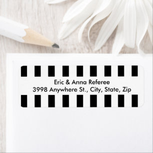 Funny Referee Black and White Pattern-adres Etiket