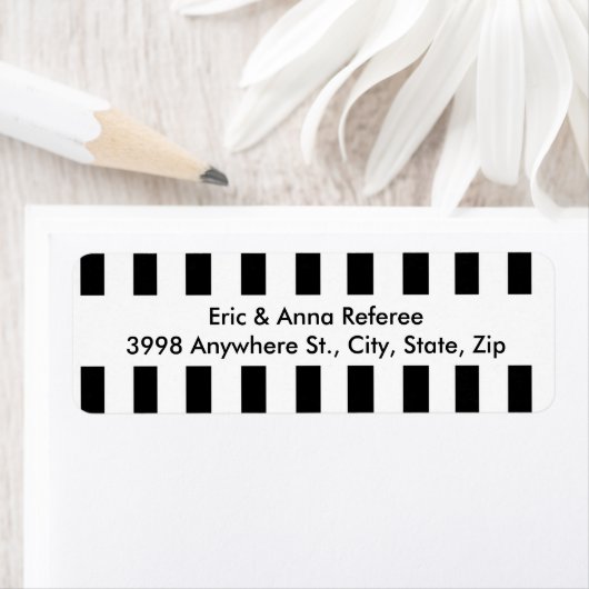 Funny Referee Black and White Pattern-adres Etiket (Insitu)