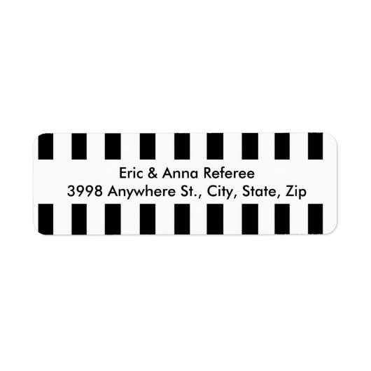 Funny Referee Black and White Pattern-adres Etiket (Voorkant)