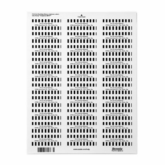 Funny Referee Black and White Pattern-adres Etiket (Full Sheet)