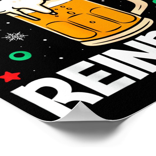 Funny Reinbeer Winedeer Beer Wine Matching Couples Poster (Hoek)