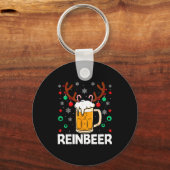 Funny Reinbeer Winedeer Beer Wine Matching Couples Sleutelhanger (Voorkant)