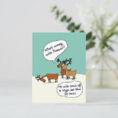 Funny Reindeer à Vegas Carte postale de Noël (Debout devant)