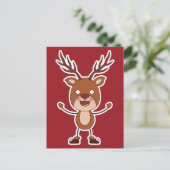 Funny Reindeer briefkaart (Staand voorkant)