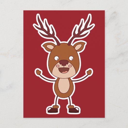 Funny Reindeer briefkaart (Voorkant)