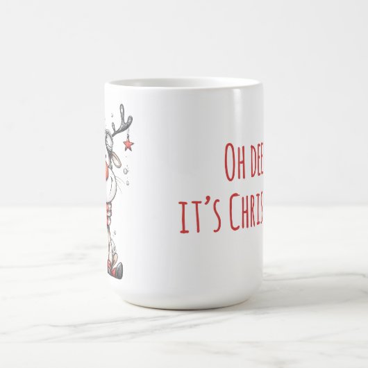 Funny Reindeer Christmas Mug – Oh Deer! (Centre)