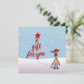 Funny Reindeer Christmas Tree Carte cadeau (Debout devant)
