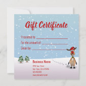 Funny Reindeer Christmas Tree Carte cadeau (Dos)