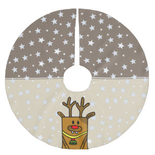 Funny Reindeer Drawing Star Pattern Kerstboom Rok