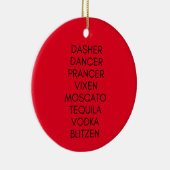 Funny Reindeer Drink Names Ornament (Rechts)