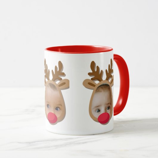 Funny Reindeer Faces Mok (Voorkant rechts)