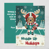 Funny Reindeer Football Carte de Noël (Devant / Derrière)