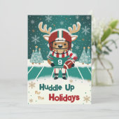 Funny Reindeer Football Carte de Noël (Debout devant)