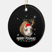 Funny Reindeer Guinea Pig Kerstmis Keramisch Ornament (Links)