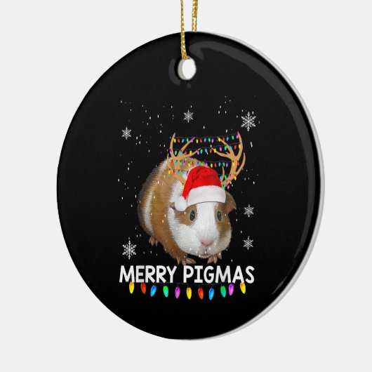 Funny Reindeer Guinea Pig Kerstmis Keramisch Ornament (Links)